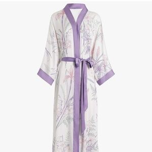 Amazon Women's Floral Robe with Lavender Accents